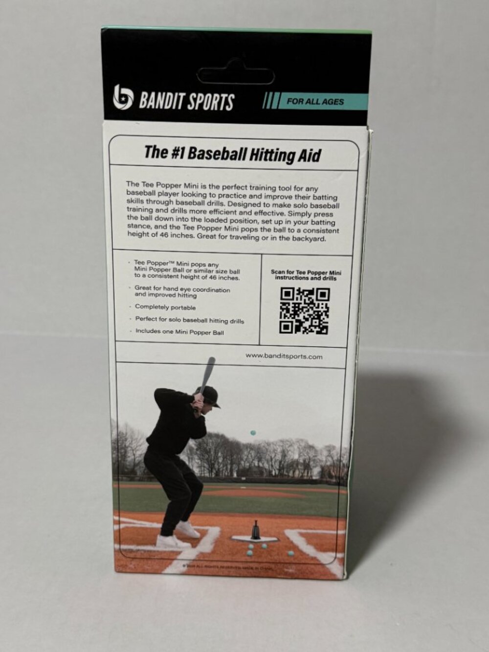 Bandit Sports Baseball Training Tee Popper Mini | Solo Batting Trainer - Picture 3 of 5